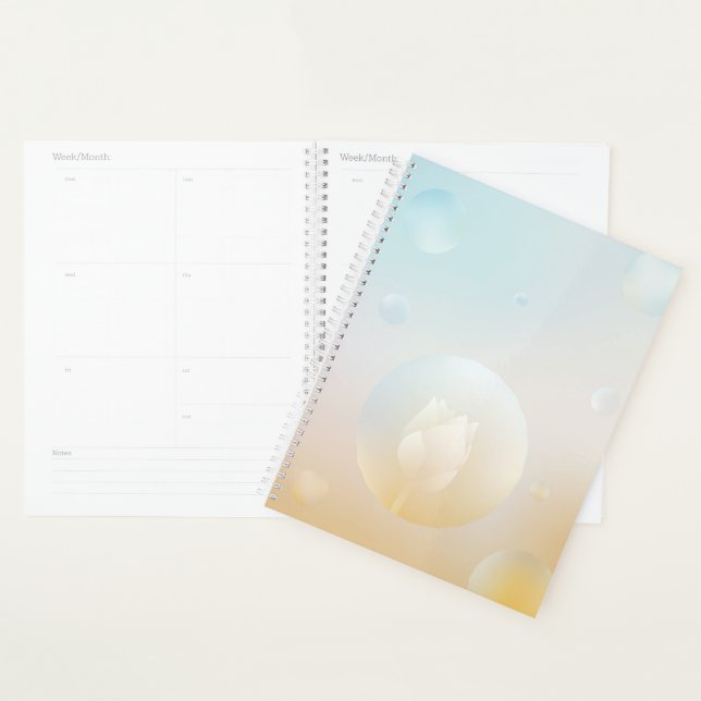 Lotus Serenity Hardcover Daily Planner (Devant avec enveloppe)