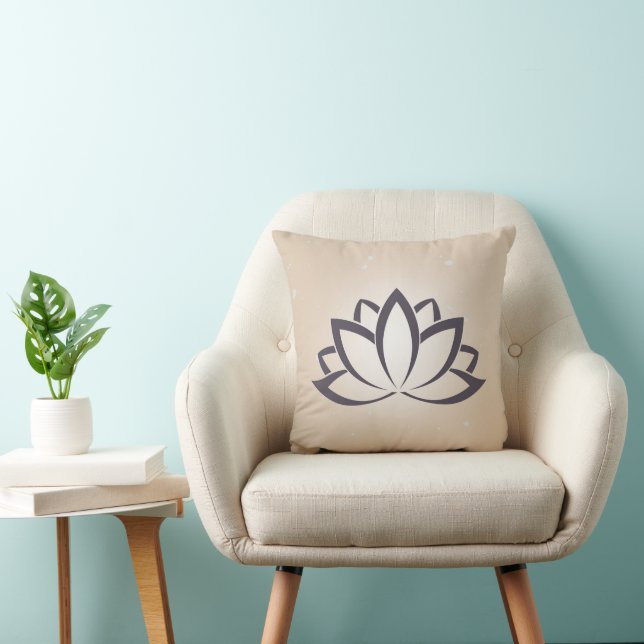 Lotus Symbole Jeter oreiller noir et bronzette (Chaise)