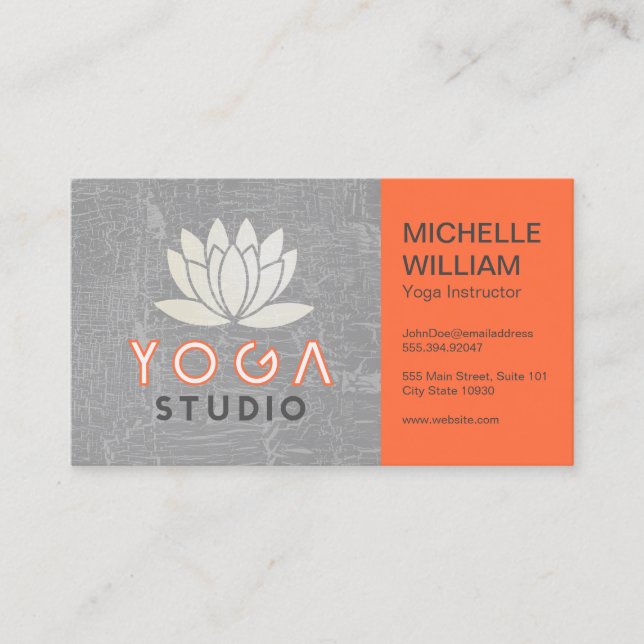 Lotus | Yoga Studio | Carte de visite instructeur (Devant)