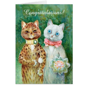 Louis Wain Cats Mariage carte de félicitations