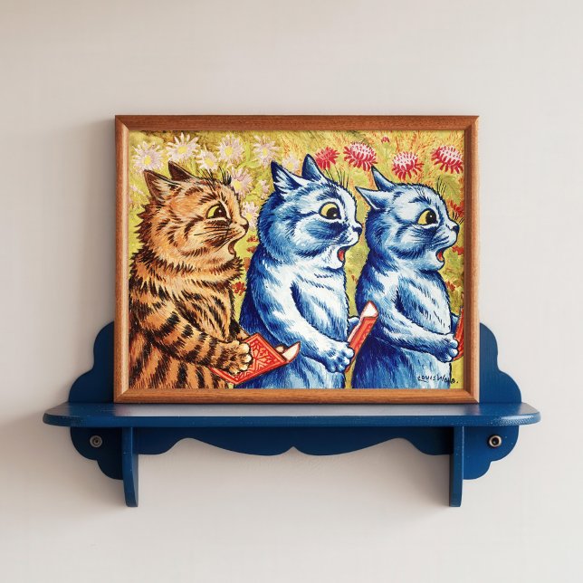 Louis Wain Chanter Chats Poster vintage Whimsical (Créateur téléchargé)