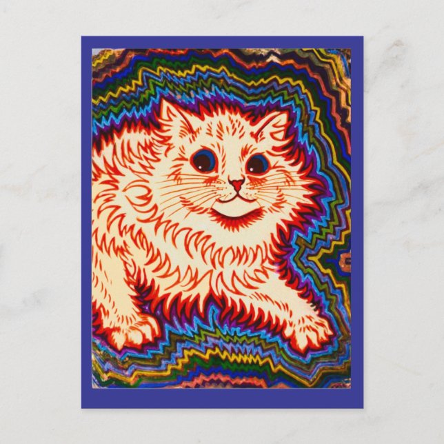 Louis Wain, Chat Électrique, Carte de Vœux de Fête (Devant)