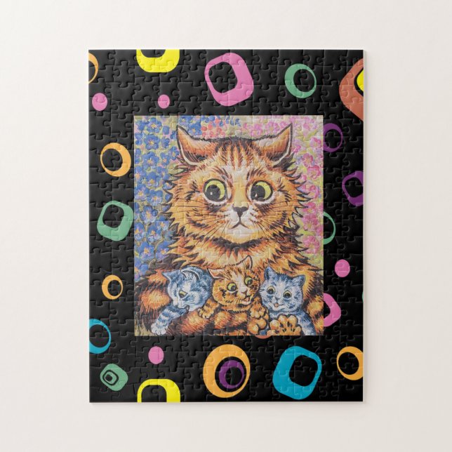LOUIS WAIN CHAT MOM AVEC CUISINE PUZZLE (Vertical)