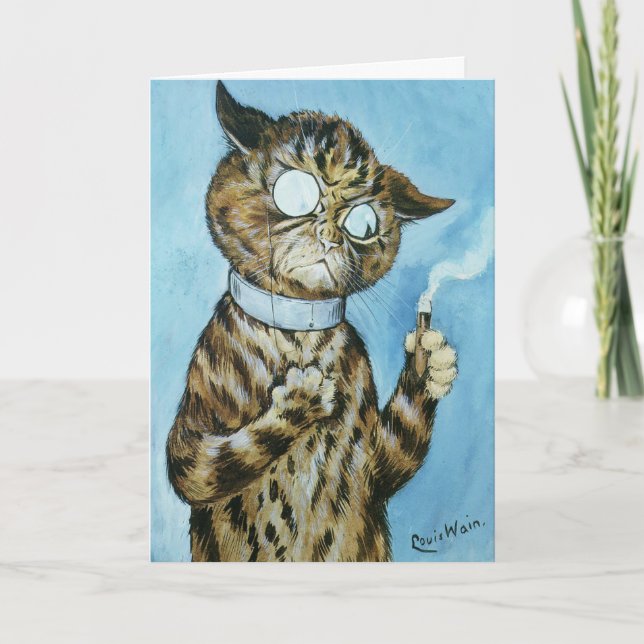 LOUIS WAIN CIGAR CAT CARTE D'ANNIVERSAIRE POUR LUI (Devant)