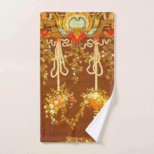 Louis XV Bouquet Floral Imprimer Élégant Serviette (Serviette à main)