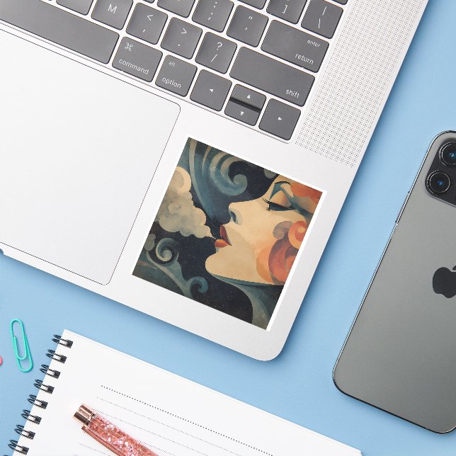 Louise sticker (Ordinateur portable avec iPhone)