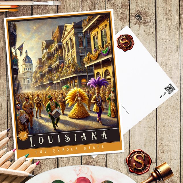 Louisiana | Carte postale État hyper-réaliste (Créateur téléchargé)