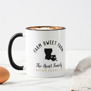 Louisiana Farm Sweet Farm Famille Monogram Mug