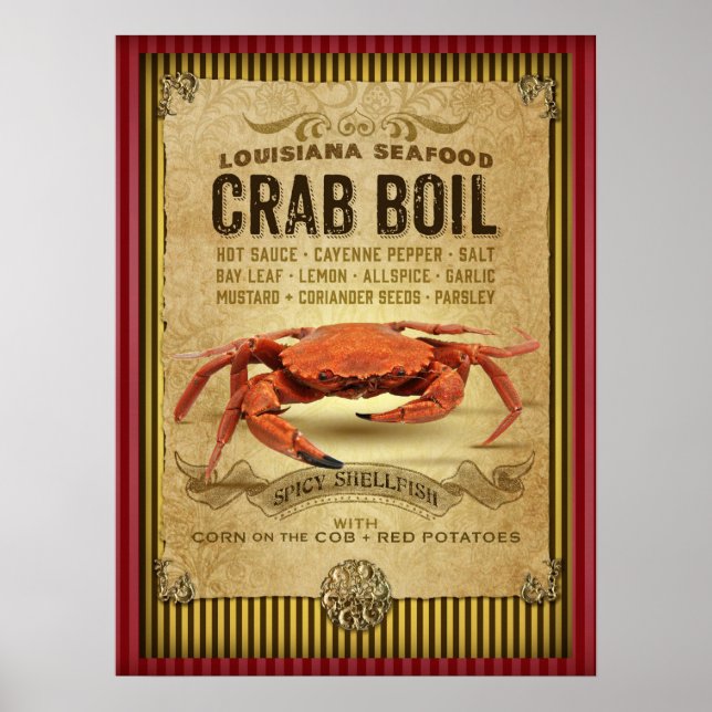 Louisiane Crabe bouillir Nouvelle-Orléans Poster C (Devant)