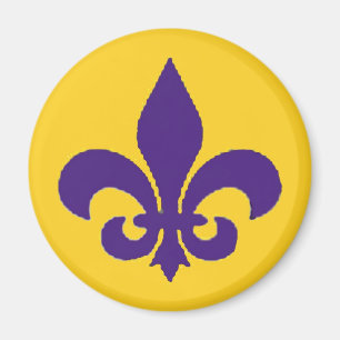 Louisiane Fleur de Lis Purple Gold Magnet