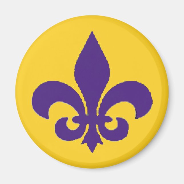 Louisiane Fleur de Lis Purple Gold Magnet (Devant)