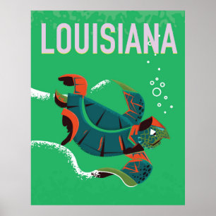 louisiane USA affiche de voyage vintage art