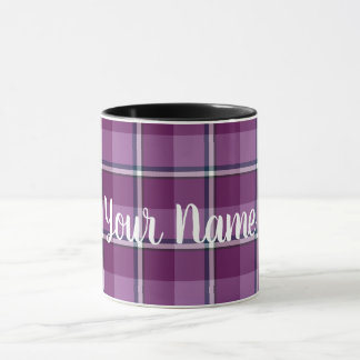 Loulou et Tendance Pink Plaid Personnalisable Mug