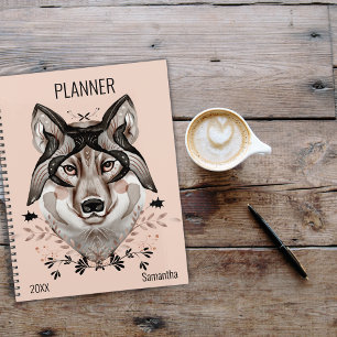 Loup à l'aquarelle personnalisé