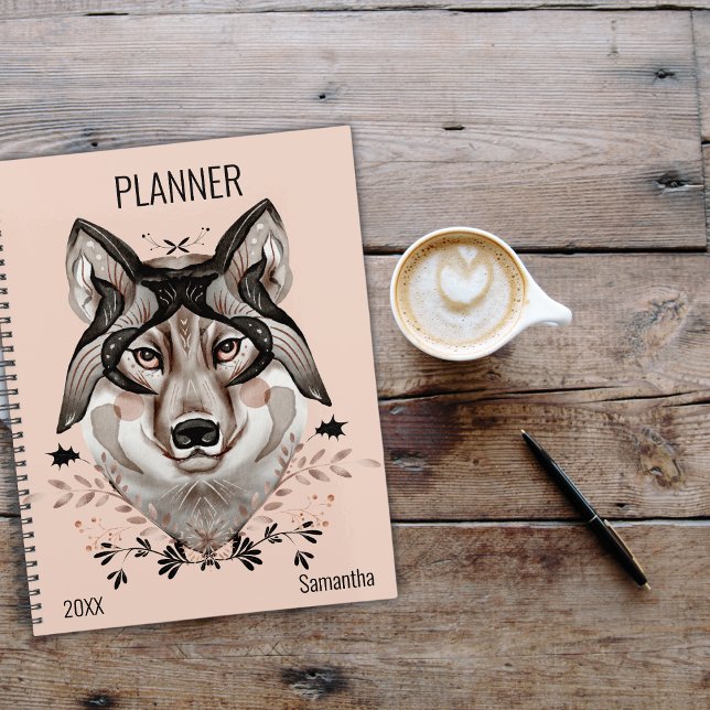 Loup à l'aquarelle personnalisé (Créateur téléchargé)