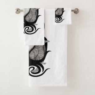 Loup blanc avec art tribal coréen