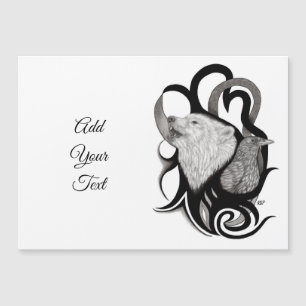 Loup blanc avec art tribal coréen