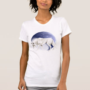 Loup blanc avec le T-shirt de demi-lune