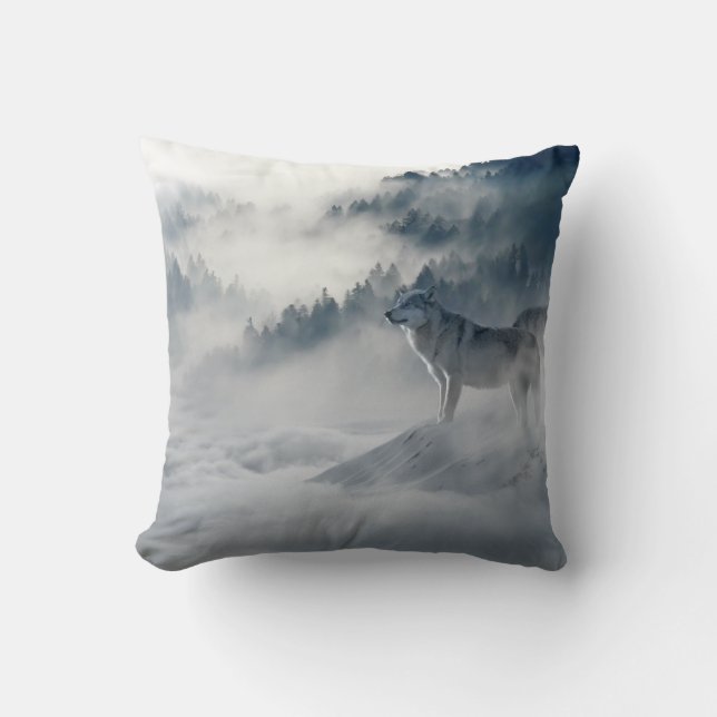 Loup Blanc d'Hiver dans Coussin de Neige (Recto)