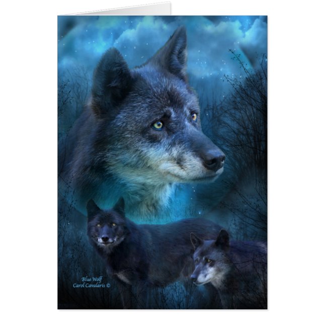Loup bleu ArtCard (Devant)