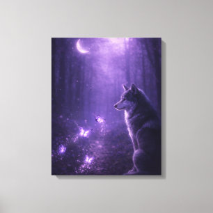 Loup Céleste sous Toile d'Art de Lune Violette