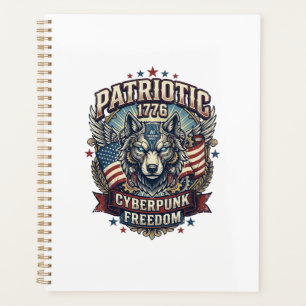 Loup Cyberpunk Futur Liberté Ai Patriotique