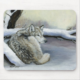 Loup dans le tapis de souris d'art de neige
