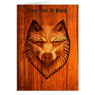 Loup de bois sculpté