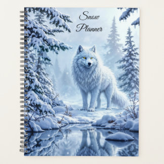 Loup de neige sauvage prédateur nature art d'hiver