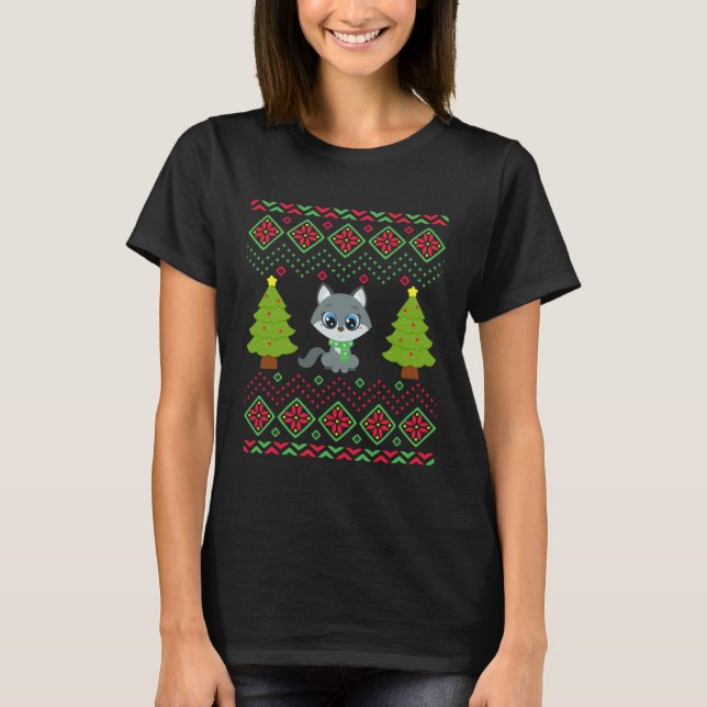 Loup de Noël Sweat Classique Moche Adolescentes Fi (Devant)