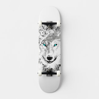 Loup | Dessin de loup gris | Skateboard Wolf