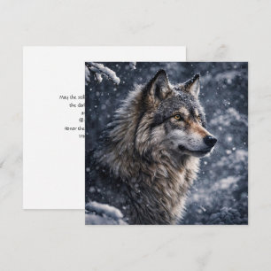 Loup du solstice d'hiver dans la nuit enneigée