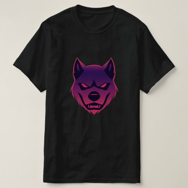 Loup effrayant : T-shirt Neon Art (Design devant)