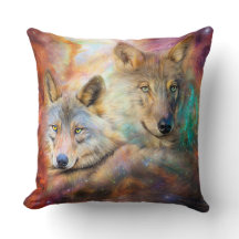 Loup-Esprit du coussin de concepteur d'art