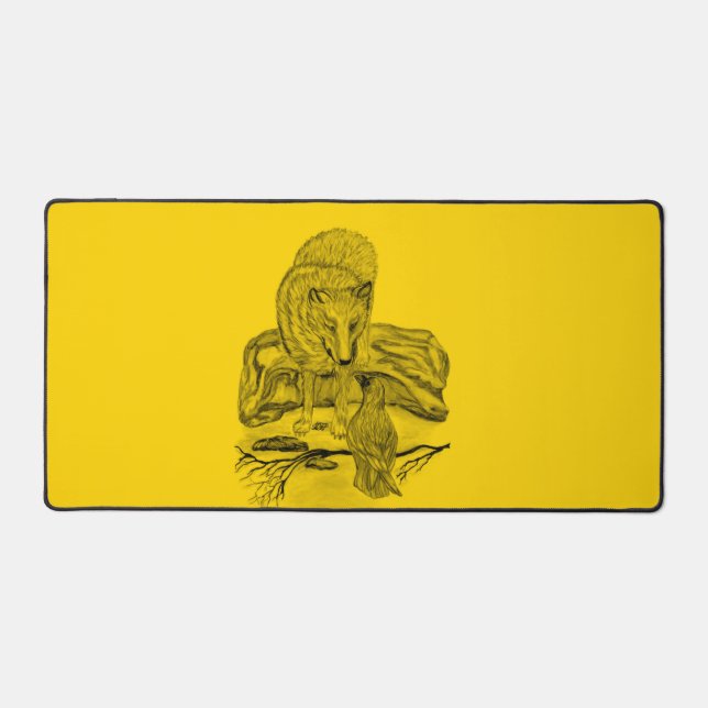 Loup et corbeau noir et jaune (Recto)