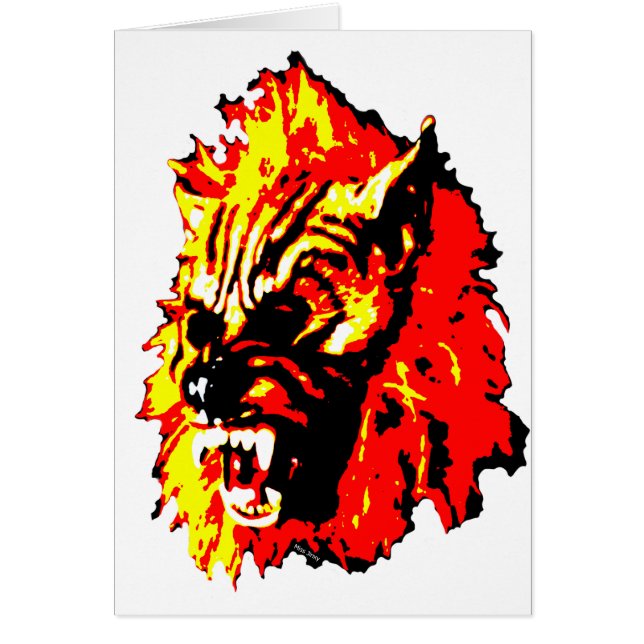Loup-garou rouge, jaune, noir (Devant)