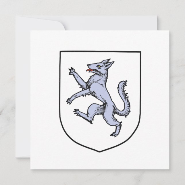 Loup gris rampant sur un héraut du Bouclier blanc (Devant)