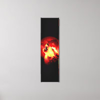 Loup Howling et lune rouge toile enveloppée person