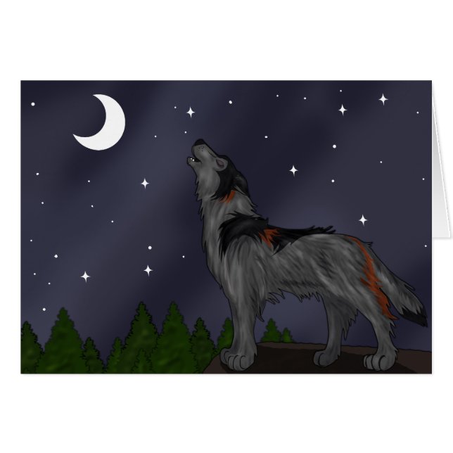 Loup hurlant (gris) (Devant horizontal)