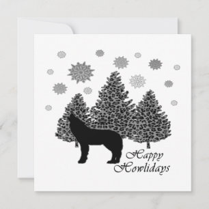 Loup hurlant Joyeux Howlidays Leopard Motif neige