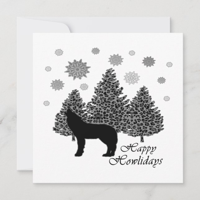 Loup hurlant Joyeux Howlidays Leopard Motif neige (Devant)