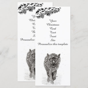 Loup noir en colère dans la neige, hiver sauvage