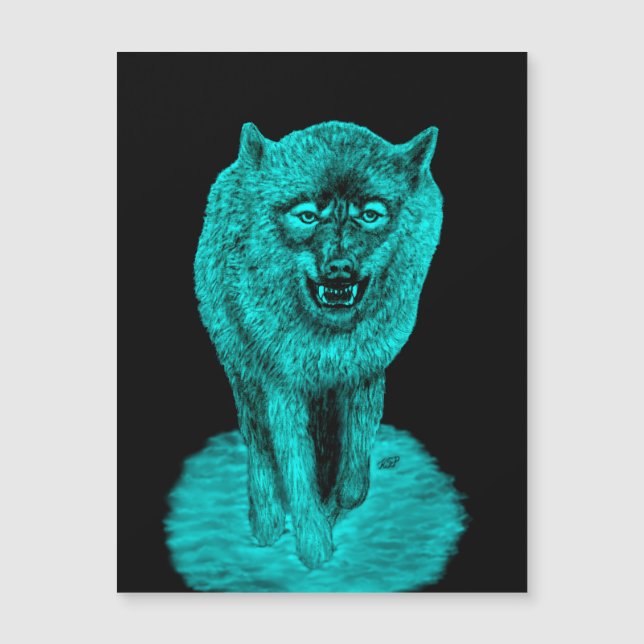 Loup noir en colère dans la nuit (Devant)