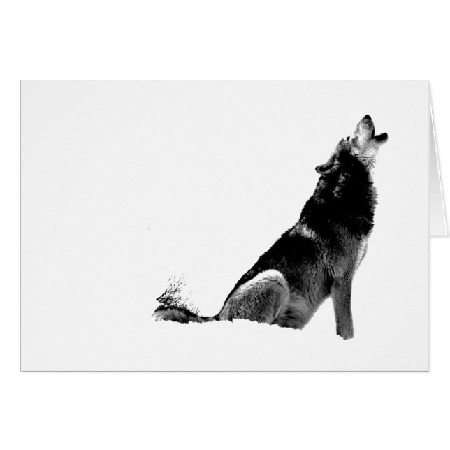 Loup noir et blanc Design professionnel créatif (Devant horizontal)