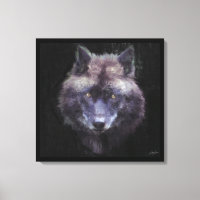 Loup noir Impressionniste Faune toile d'art