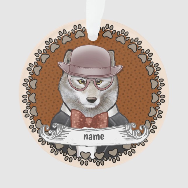 Loup portant des lunettes (devant)