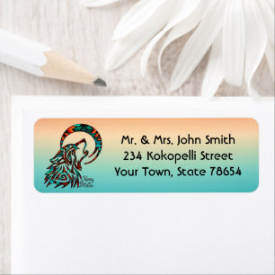 Loup Tribal hurlant Sur Le Étiquette De La Lune