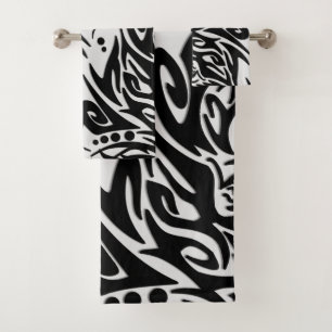 Loup tribal noir et gris abstrait
