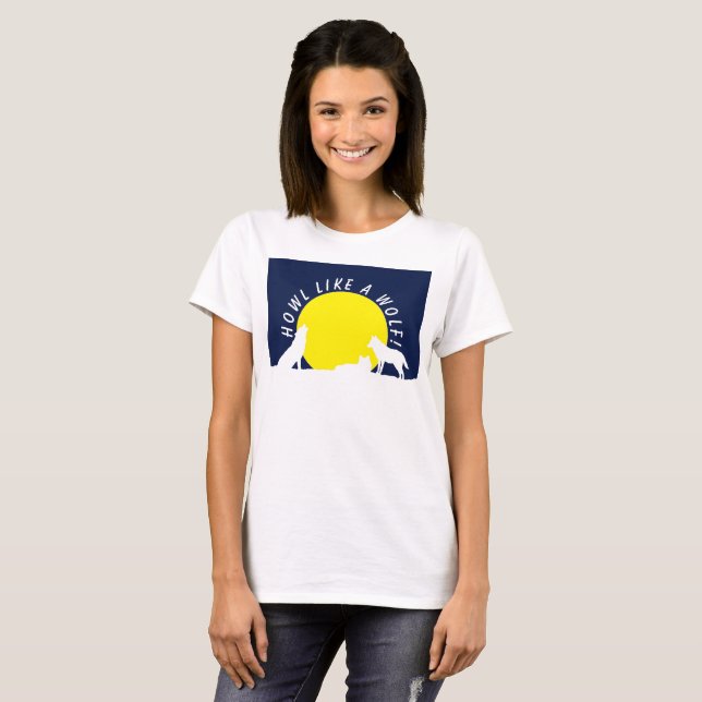 Loups au clair de lune, comment un loup ! T-shirt (Devant entier)