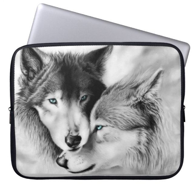 Loups dans le sac d'ordinateur portable d'amour (Devant)
